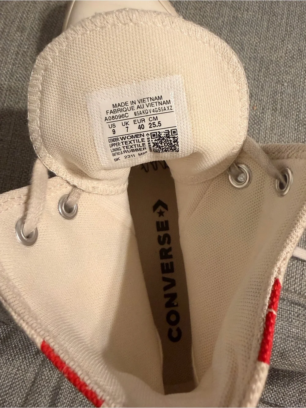 Converse High-Top Canvas Sneakers with Red Cherry Print